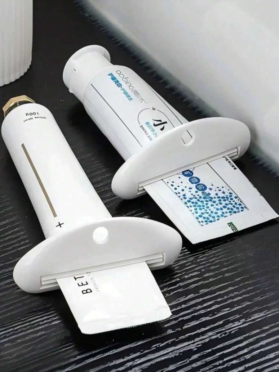 2pcs Random Color Manual Plastic Toothpaste Squeezer, Upright Bathroom Accessory Dispenser, Suitable For Toothpaste, Facial Cleanser And Hand Cream, No Electricity Required, Suitable For Home Bathroom Decor, Autumn Decor, Back To School Decor, Multi-Functional Toothpaste Squeezer, Manual Squeezer, Sample Roller Squeezer, Holiday Gift Choice Christmas, Holidays, Father's Day, Halloween