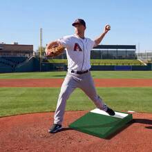 27" X 27" X 4" Portable Pitchers Mound With Baseball, 0.4" PE Synthetic Turf Lightweight Portable Pitching Mound, Weather Resistant Training Pitcher Platform For Youth Teen Adult Baseball Softball Backyard Outdoor Practice Training Equipment - Green - View 5