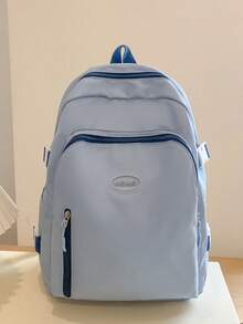 Korean Ins Style Colorblock Backpack, Suitable For Teenage Girls, Waterproof, Multi-Functional, Suitable For Daily Commute, School And Casual Wear - Multicolor - View 12