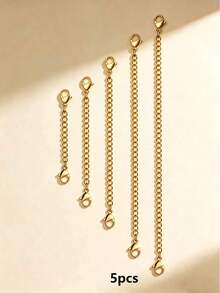 1~10Pcs Stainless Steel Extender,High Quality Workmanship - Hypoallergenic, Extender For Necklaces, Bracelets And All Kinds Of DIY Jewelry Making - Double-ended Extension Chain - View 6