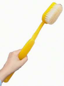 1pc Soft Bath Brush, Oversized Toothbrush Shaped Body Scrubber, Soft Bristle Back Scrubbing Brush, Gentle Exfoliation, Exquisite Bathroom Decor, Fun Home Cleaning Brush - Multicolor - View 3
