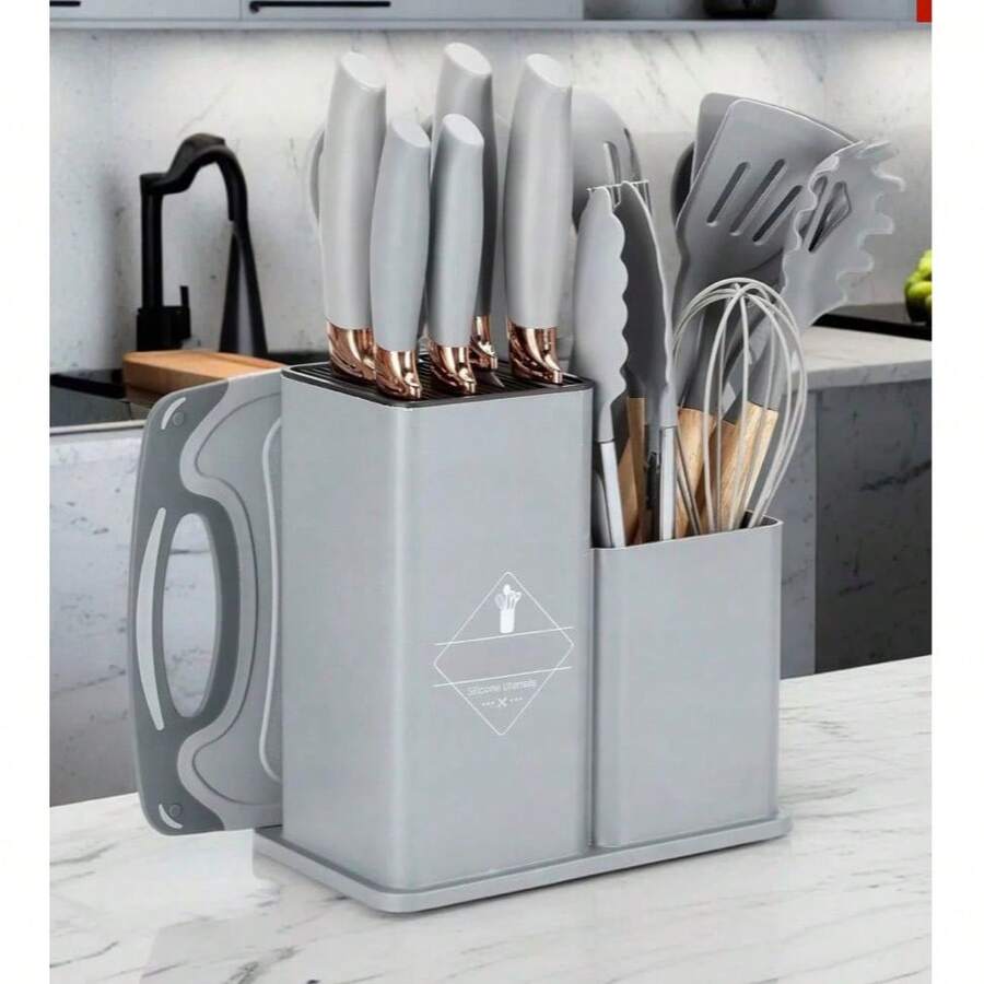 Juego de 19 piezas de utensilios de cocina, adecuado para regalos - Gris - Ver 1