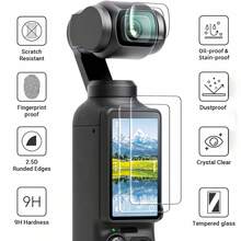 Juego de 2+2+1 piezas compatible con accesorios de cámara OSMO Pocket3, incluye protector de pantalla + protector de lente + base estabilizadora antideslizante de escritorio, película de vidrio templado de dureza 9H, tacto sensible, alta definición resistente al desgaste, la base te ayuda a usar la cámara mejor - Ver 6
