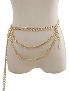 Cadena de Cintura, Cinturón de Moda, Colgante Punk, Cadena de Cintura Alta, Color Oro y Plata, Joyería Corporal Sexy, Accesorios de Ropa de Moda para Mujer - Dorado - Ver 6