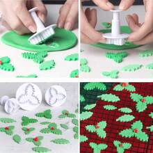 Rose Leaf Clay Plunger Cutters Veined Rose Leaf Cutting Mold Decorating Mold Tools - White - View 1