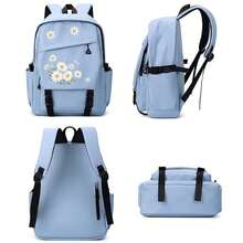 1/3pcs Cartoon Flower Backpack, Lunch Bag, Pencil Case Set, Casual Style, Adjustable Shoulder Strap, Zipper Closure, Back To School Essential Stationery Supplies School Supplies - Multicolor - View 5