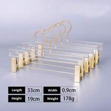 Suministros de Ropa: 10 Piezas de Perchas Transparentes de Acrílico Cristalino, Soporte de Exhibición de Plexiglás, Percha Transparente de Alta Gama para Pantalones y Faldas. - 1 - Ver 3