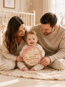 Baby Sachen Baby Essentials Rosa Schleife Hallo Welt Neugeborene Geburtsankündigung Plakette Holz Baby Namensschild Foto Requisite Baby Mädchen Sachen Schwangerschaftsankündigung - Verschiedenfarbig - Übersicht 8