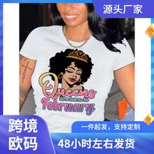 Women's Short-Sleeved T-Shirt 2024, Fashion Print, For Cross-Border And Independent Platforms. - 白色 - 查看 3