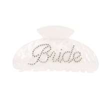 1 pièce Pince à cheveux de mariée, matériau acrylique blanc incrusté de strass avec logo de mariée, convient pour la fête de mariage, la décoration de mariage, le cadeau de demoiselle d'honneur, l'enterrement de vie de jeune fille, le mariage et plus encore - Multicolore - Voir 9