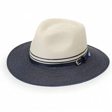 Wallaroo Hat Company Petite Kristy Fedora - UPF 50+, borde ancho, plegable, tamaño ajustable para tallas de corona más pequeñas - Marfil/Coral - Ver 13