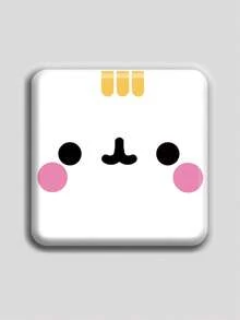 趣味正方形徽章/胸針/別針，2D平面設計，適合裝飾衣物、帽子、背包，送給朋友、同學、同事、家人的創意節日禮物 - 彩色 - 查看 8