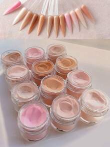 Fine‑Milled Nail Building Powder, Sheer Jelly Nude Clear Pale Pink Powder For French Manicure And Nail Structure Reinforcement - Multicolor - View 1