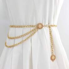 Cadena de Cintura Metálica para Mujer con Decoración para Vestido, Cinturón Delgado Ajustable - 1 - Ver 2