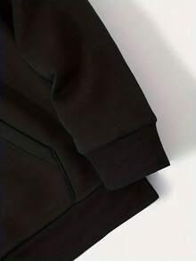 Moletom com Capuz e Cordão Estampado para Homens - Preto - Visão 5