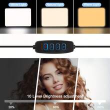 10 Inch Square LED Fill Light Photography Light, 43 Inch Adjustable Tripod, Dimmable 3 Color Light, Suitable For Video Recording, Photography Studio, Meeting, Selfie, Live Streaming, With Phone Clip - A - View 6