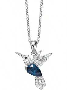 Mayfer |   Collar de plata esterlina .925 para mujer con dije de colibrí decorado con cristal aústriaco - Morado - Ver 10