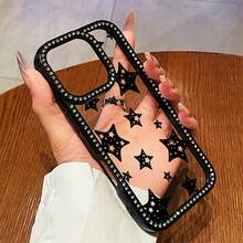 [Envío en 24h desde DE/FR/ES]Funda de teléfono: Estrellas en blanco y negro, compatible con iPhone 17 Pro Max/17AIR/16/15/14/13/12/11, funda protectora de alta calidad para hombres y mujeres, regalo para Año Nuevo y Día de San Valentín, para novias, novios, familia, hermanas, amigos - 1 pieza de imagen a color - Ver 4