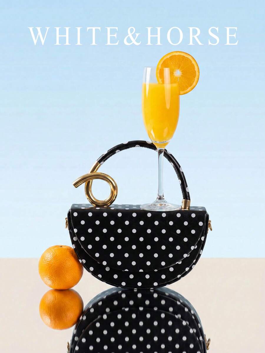 Niche Polka Dot Design Handbag For Women, High-End Elegant Box-Shaped Crossbody Bag - Black - View 1
