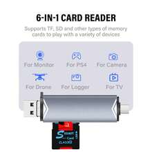 6-In-1 High-Speed USB 3.0 Card Reader, Universal Type-C Memory Card Reader, Compatible With SD TF Cards, Suitable For Phones And Computers - View 2