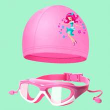 Swimming Goggles, Cartoon Swim Cap, Transparent Large Frame Swim Goggles, Adjustable Swimming Goggles, Cartoon Print Swim Cap, Suitable For Summer Swimming Pool, Beach, Surfing And Water Activities - Multicolor - View 9