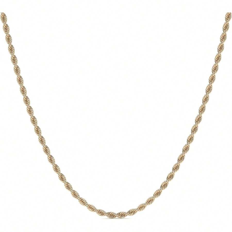 Cadena de Oro 14K Unisex | Estilo Italiano Torsal Calibre 2.1mm | Collar Elegante con Cierre | Resistencia, Brillo y Acabado Fino, Regalo Ideal - 55 cm - Ver 1