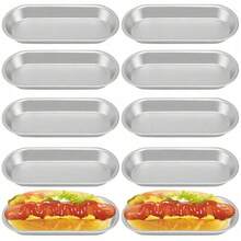5/10pcs French Hot Dog Bread Mold - Open Long Tray, Hard Anodized Aluminum Durable, Non-Stick Easy Release, French Bread Mold, Perfect For Pita Bread, Ideal For Christmas, Eid, Ramadan, Halloween, Mother's Day And Daily Baking - Baking Tray - View 3