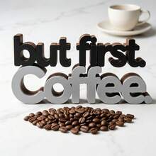 「But First Coffee」桌面裝飾牌，塑膠咖啡吧裝飾，現代極簡桌面擺飾，適用於辦公桌、廚房檯面或咖啡區，咖啡愛好者的獨特禮物 - A - 查看 6
