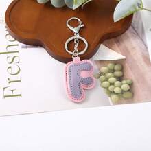 1pc Back To School Daily Dopamine Dual-Color PU Leather Letter Keychain, Full 26 Letters Lobster Clasp Backpack Pendant - Multicolor - View 30