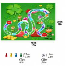 St. Patrick's Day Racing Strategy Board Game - Foldable Roll-Up Game Board With Dice And Game Pieces, Made Of Durable Linen Material, Suitable For St. Patrick's Day, Carnival And Game Night - Holiday Entertainment And Strategic Thinking Game - Multicolor - View 7