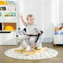 Rocking Horse, Husky-Designed Plush Rocking Animal, With Sounds, Seatbelt, Ages 18-36 Months - - 1 - View 1
