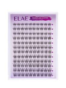 ELAE 120Pcs Lash Clusters Manga DIY Lash Extension Anime Eyelash Clusters 8-14mm Spiky Individual Eye Lashes Wispy False Eyelashes D Curl Cosplay Doll Cluster Eyelash Extensions Super Thin Band - 自然纖長款 - 查看 8