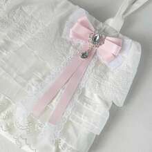 Lolita風蝴蝶結蕾絲拼接亮鑽長緞帶胸針 女款蝴蝶結領飾 多功能衣領、背包與服飾配件 派對穿搭胸針 日常襯衫與洋裝裝飾蝴蝶結 通勤穿搭 宴會派對穿著 節日禮物 - 粉色 - 查看 5