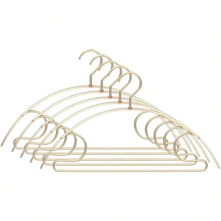 Percha de ropa de aleación de aluminio, percha de armario que ahorra espacio, percha antideslizante para secado, estante de almacenamiento para suéteres, abrigos, pantalones y camisas (A, 5 piezas) (C 5 piezas) - B - Añade 1