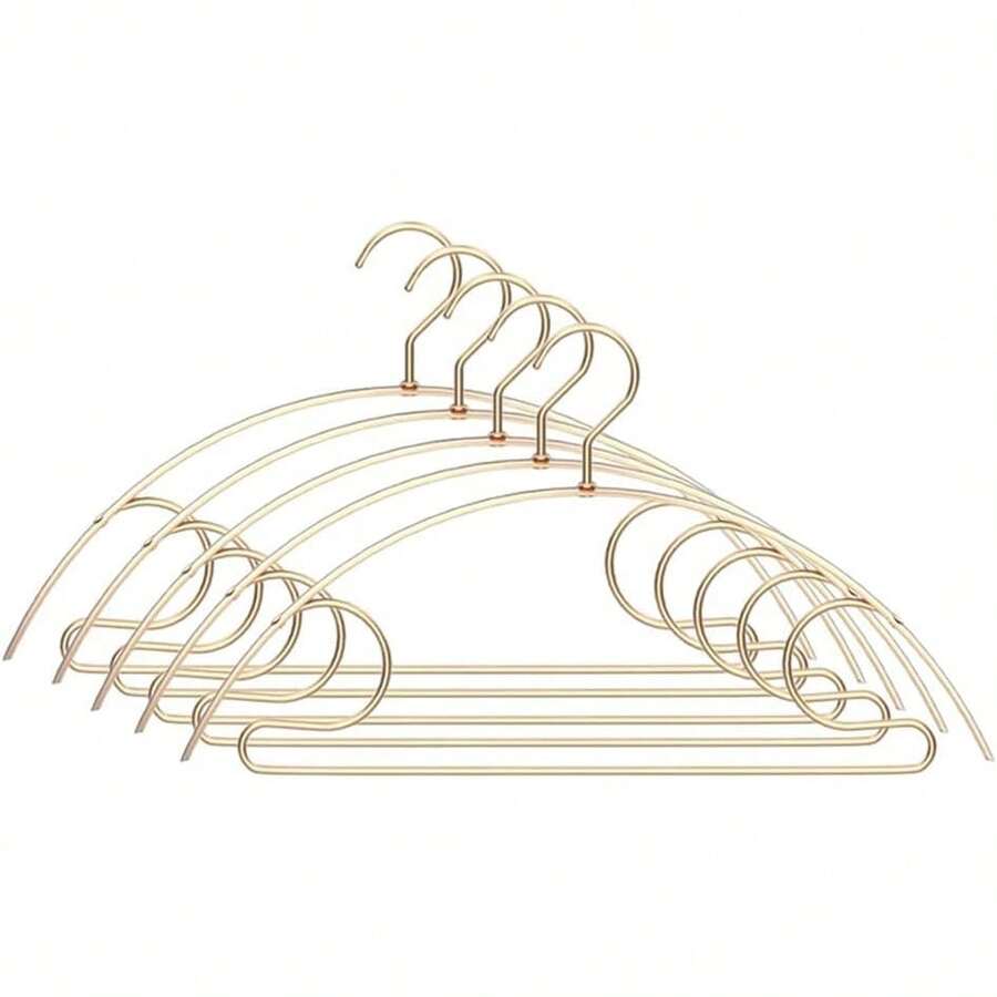 Percha de ropa de aleación de aluminio, percha de armario que ahorra espacio, percha antideslizante para secado, estante de almacenamiento para suéteres, abrigos, pantalones y camisas (A, 5 piezas) (C 5 piezas) - B - Ver 1
