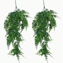 人造吊掛蕨類植物 高品質婚禮裝飾、生日派對、花園活動及室內/室外使用，無需電源，戶外綠植裝飾藤蔓，耐用，適用於婚禮佈置、新娘背景牆、道具、花環、桌面裝飾、桌上藤蔓、燭光花環、宴會、約會、派對 - 綠色 - 查看 11
