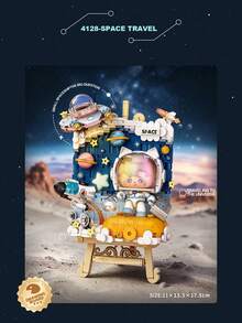 LOZ 700+PCS Balok Bangunan Astronot Perjalanan Luar Angkasa, Model Bangunan Jelajah Planet, Lukisan Balok Bangunan 3D, Set Balok Bangunan Rakitan, Dekorasi Ruang Tamu, Suvenir Koleksi - MultiWarna - View 3