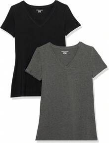 Essentials - Camiseta de manga corta con cuello en V para mujer - Blanco - Ver 29