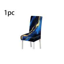 2/4/6 Sets Digital Printed Dining Chair Covers, Blue And Black Gold Geometric Pattern Design, Suitable For Restaurant, Hotel, Celebration Occasions And Holiday Decoration, Ideal Housewarming Gift - Multicolor - View 17