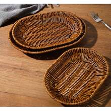Stor storlek 33*23*4 cm i konstrotting-ljusstil - Redwood - Visa 5