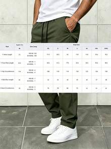 男士夏季輕量薄款休閒時尚百搭平前長褲 戶外多口袋工裝寬鬆版型 - 綠色 - 查看 3