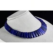 Collar de cuentas de lapislázuli azul natural, 16 pulgadas, de 26 mm a 12 mm - 1 - Ver 3
