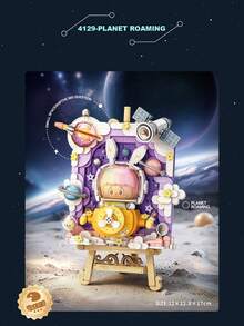 LOZ 700+PCS Balok Bangunan Astronot Perjalanan Luar Angkasa, Model Bangunan Jelajah Planet, Lukisan Balok Bangunan 3D, Set Balok Bangunan Rakitan, Dekorasi Ruang Tamu, Suvenir Koleksi - MultiWarna - View 4