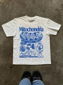 T-shirt unisex in 100% cotone stile Y2K, manica corta, vestibilità ampia, con stampa a lettere, girocollo, abbigliamento estivo. - Bianco - Visualizzare 1