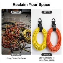 2pcs BOSSFRY Heavy Duty Adjustable Wall Mount Hose And Cable Organizer, Anti-Slip Hanging Storage Strap, Suitable For Garage, Workshop, Cable Management, Reusable Plastic Cable Tie With Cable Fixer, For Extension Cord Storage - Straps - View 10