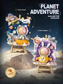 LOZ 700+PCS Balok Bangunan Astronot Perjalanan Luar Angkasa, Model Bangunan Jelajah Planet, Lukisan Balok Bangunan 3D, Set Balok Bangunan Rakitan, Dekorasi Ruang Tamu, Suvenir Koleksi - MultiWarna - View 2
