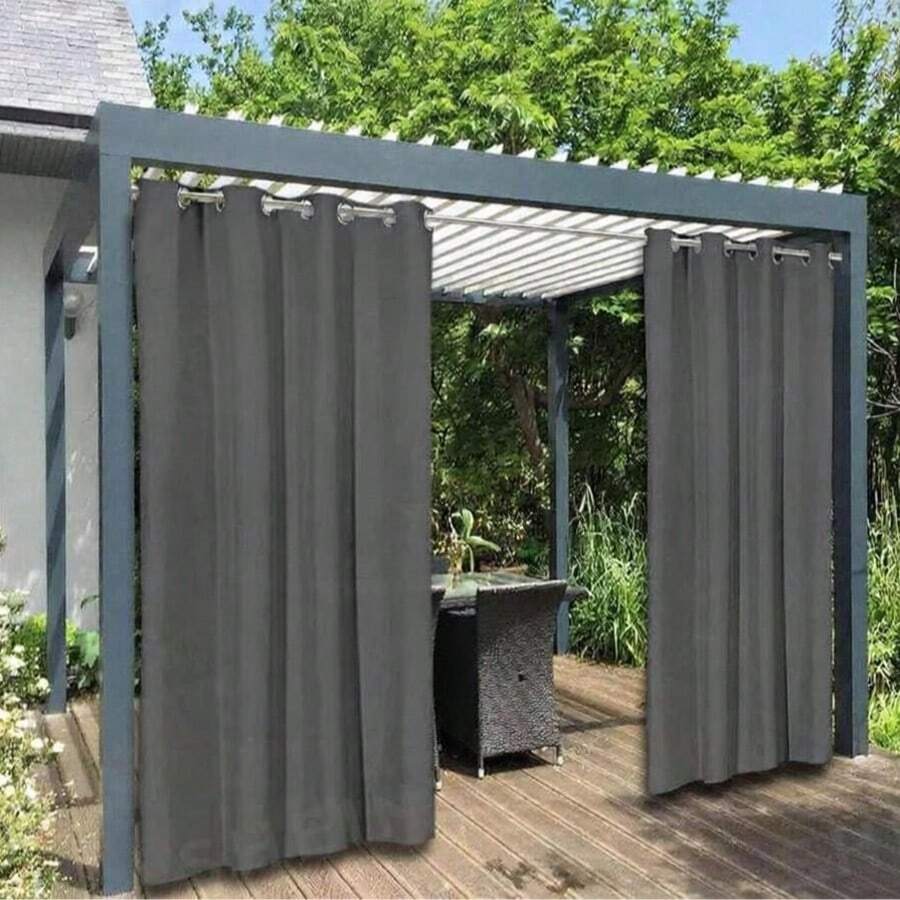 Outdoor Curtains, Suitable For Patio, Porch, Gazebo, UV-Resistant And Fade-Resistant, Combining Sunshade And Privacy Decorative Functions - A - View 1
