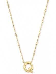 Kendra Scott Collar con colgante de letras A-Z para mujer, joyería de moda, latón chapado en oro de 14 quilates - Letra A - Ver 6