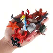 12pcs Set Realistic Ocean Animal Decor Shark Seahorse Crab Sea Turtle Whale Solid Durable Plastic Home Outdoor Decoration Ocean Environment Knowledge Christmas Halloween - Multicolor - View 4