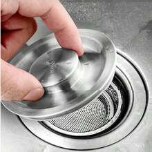 2pcs 304 Stainless Steel Kitchen Sink Strainer - Durable Rust-Proof Design, Easy To Clean Drain Filter, Suitable For Sink, Floor And Vegetable Basin Odor Removal And Drainage Protection. Essential Home Kitchen Accessory (Strainer + Cover) - Multiple Styles - View 6